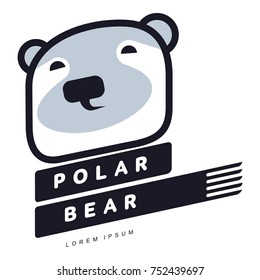 Stylized graphic polar bear logo templates. Collection of creative polar bear logotype templates, growth, development, power concept. Vector illustration isolated on white background.