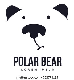 Stylized graphic polar bear logo templates. Collection of creative polar bear logotype templates, growth, development, power concept. Vector illustration isolated on white background.