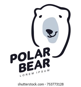 Stylized graphic polar bear logo templates. Collection of creative polar bear logotype templates, growth, development, power concept. Vector illustration isolated on white background.