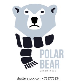 Stylized graphic polar bear logo templates. Collection of creative polar bear logotype templates, growth, development, power concept. Vector illustration isolated on white background.