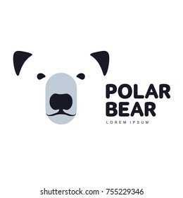 Stylized graphic polar bear logo templates. Collection of creative polar bear logotype templates, growth, development, power concept. Vector illustration isolated on white background.