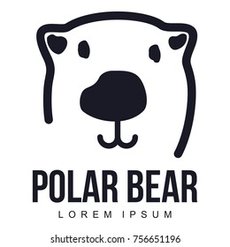 Stylized graphic polar bear logo templates. Collection of creative polar bear logotype templates, growth, development, power concept. Vector illustration isolated on white background.