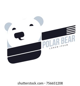 Stylized graphic polar bear logo templates. Collection of creative polar bear logotype templates, growth, development, power concept. Vector illustration isolated on white background.