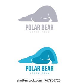 Stylized graphic polar bear logo templates. Collection of creative polar bear logotype templates, growth, development, power concept. Vector illustration isolated on white background.