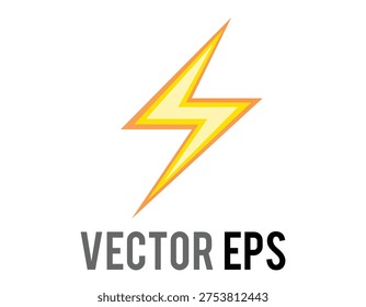 A stylized graphic representation of a lightning bolt flat icon in vibrant yellow and orange hues