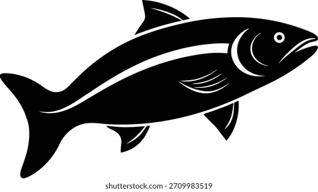 A stylized graphic representation of a salmon, suitable for aquatic themes, fishing, or food-related designs. Features clean lines and a distinct form.