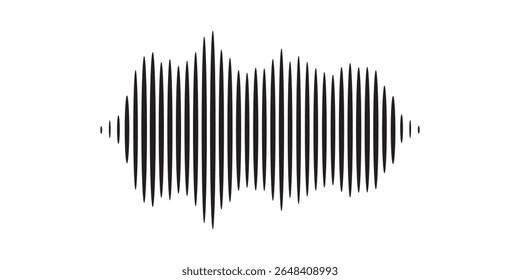 Representação gráfica estilizada das ondas sonoras, mostrando amplitude e frequência.