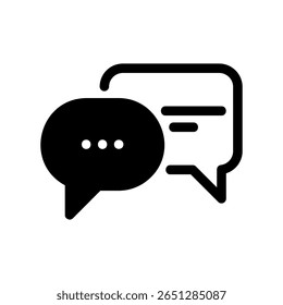 Stylized graphic representing a conversation or multiple chat messages