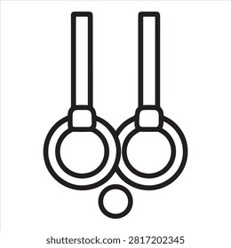 A stylized graphic representing gymnastic rings and a small ball, conveying strength discipline and athletic prowess ideal for sports or fitness themes.