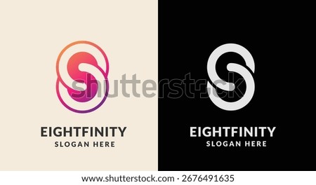 Stylized graphic symbol featuring an intertwined S-shape and figure eight, forming an infinity loop with a vibrant gradient.