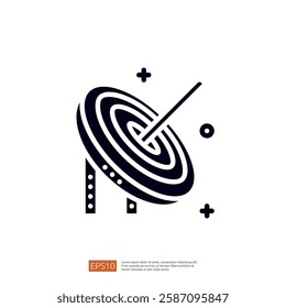 A stylized graphic of a target with a dart, symbolizing goal achievement and precision.