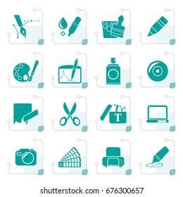Stylized Graphic and web design icons - vector icon set