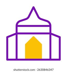 Stylized graphical representation of a mosque structure with distinct lines
