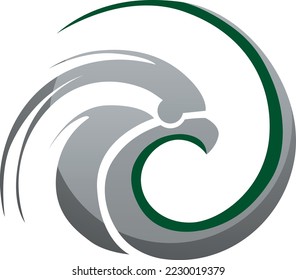 Stylized gray eagle for a logo on a white background. Background excluded