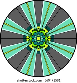 Stylized gray and green flower