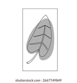 Stylized gray leaf vector with smooth curves and modern minimal design, suitable for botanical themes, eco concepts, decorative patterns, and contemporary graphic projects.