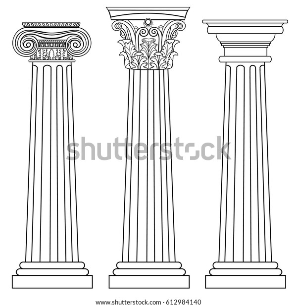 Stylized Greek Columns Corinthian Stock-vektor (royaltyfri) 612984140