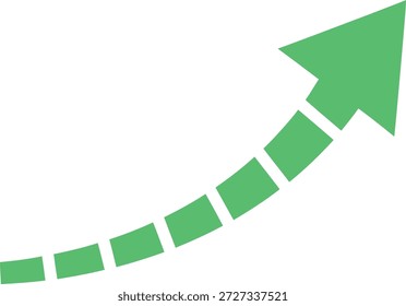 A stylized green arrow pointing upwards, symbolizing increase, improvement, and success in a business or financial context.