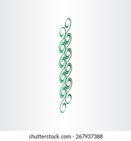 stylized green floral design element