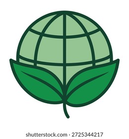 Un globo verde estilizado con motivos de hojas, que simboliza el ecologismo y la conciencia ecológica.