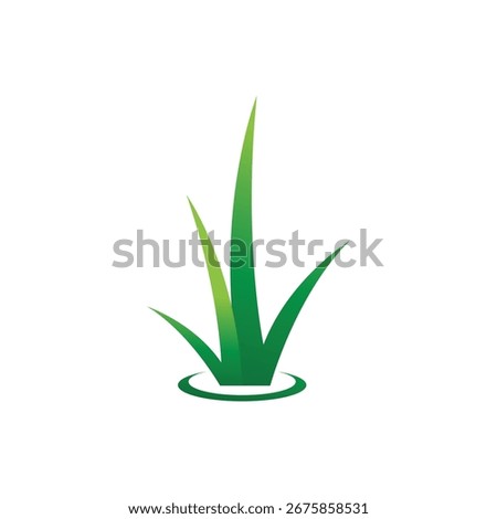 Stylized green grass logo vector symbol design