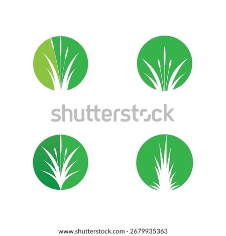Stylized green grass logo vector symbol design