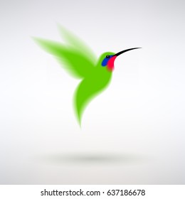 stylized green hummingbird on a light background
