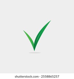 Stylized Green Leaf Checkmark Logo