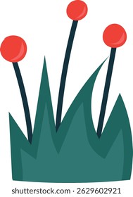 Ilustração plana de folha verde estilizada