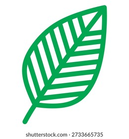 Hoja verde estilizada con Elementos de diseño geométricos