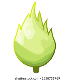 Stylized green leaf vector icon. Ecology isolated on white background.