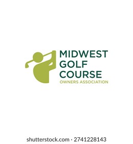 A stylized green logo featuring a golfer swinging a club and the text Midwest Golf Course Owners Association.