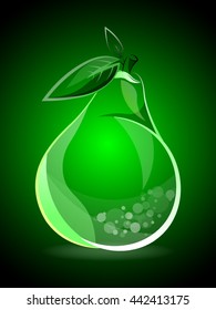 stylized green pear vector