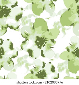 Stylized green Poppy flowers illustration, seamless pattern, Summer abstract pink poppy floral background. Seamless pattern with large decorative poppy flowers.