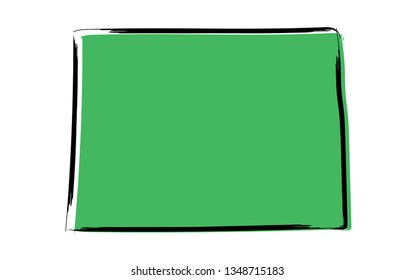 Stylized green sketch map of Colorado