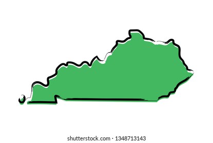 Stylized green sketch map of Kentucky