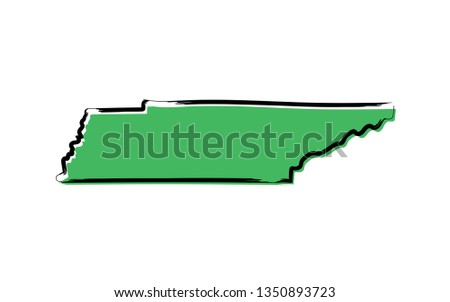 Stylized green sketch map of Tennessee