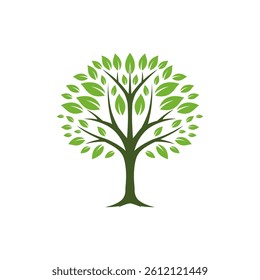 Stylized green tree with abundant leaves, representing nature, growth, and environmental concepts.