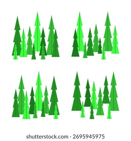 Ilustración de Colección de árbol verde estilizado