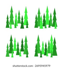Ilustração da Coleção de Árvore Verde Estilizada