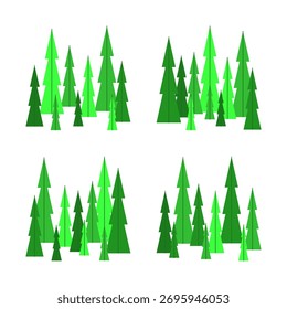 Ilustración de Colección de árbol verde estilizado