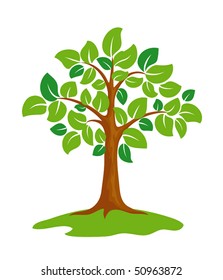 Stylized green tree. EPS8 vector.