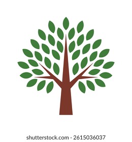 Stylized Green Tree Icon Vector Illustration Representing Growth, Nature, and Sustainability for Digital Artwork Editable Design Isolated on a White Background