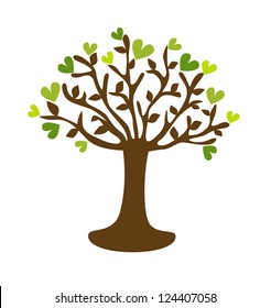 stylized green  tree made of hearts