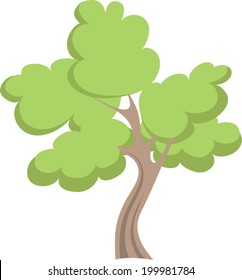 A stylized green tree on white background