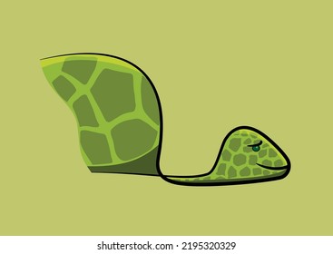 Stylized green turtle with skin texture