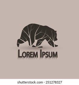 Stylized grizzly bear. Vector illustration tattoo. Creative artistic concept.