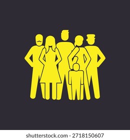 Stylized Group of People Icon Representing Family and Community