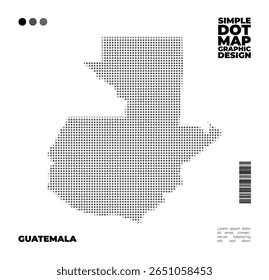 Mapa de padrão de pontos da Guatemala estilizado. Ilustração geográfica contemporânea