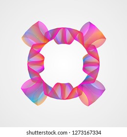 Stylized guilloche. Bright gradient frame of lines